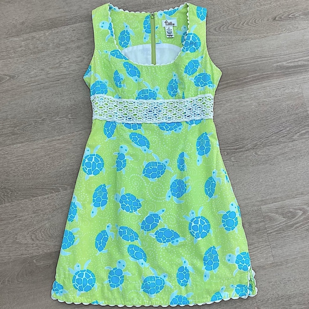 Lilly Pulitzer Sea Turtle Print Shift Dress Summer